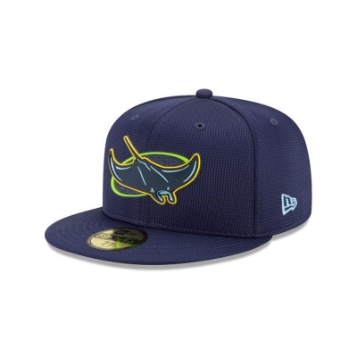 Blue Tampa Bay Rays Hat - New Era MLB Clubhouse Collection 59FIFTY Fitted Caps USA1674958